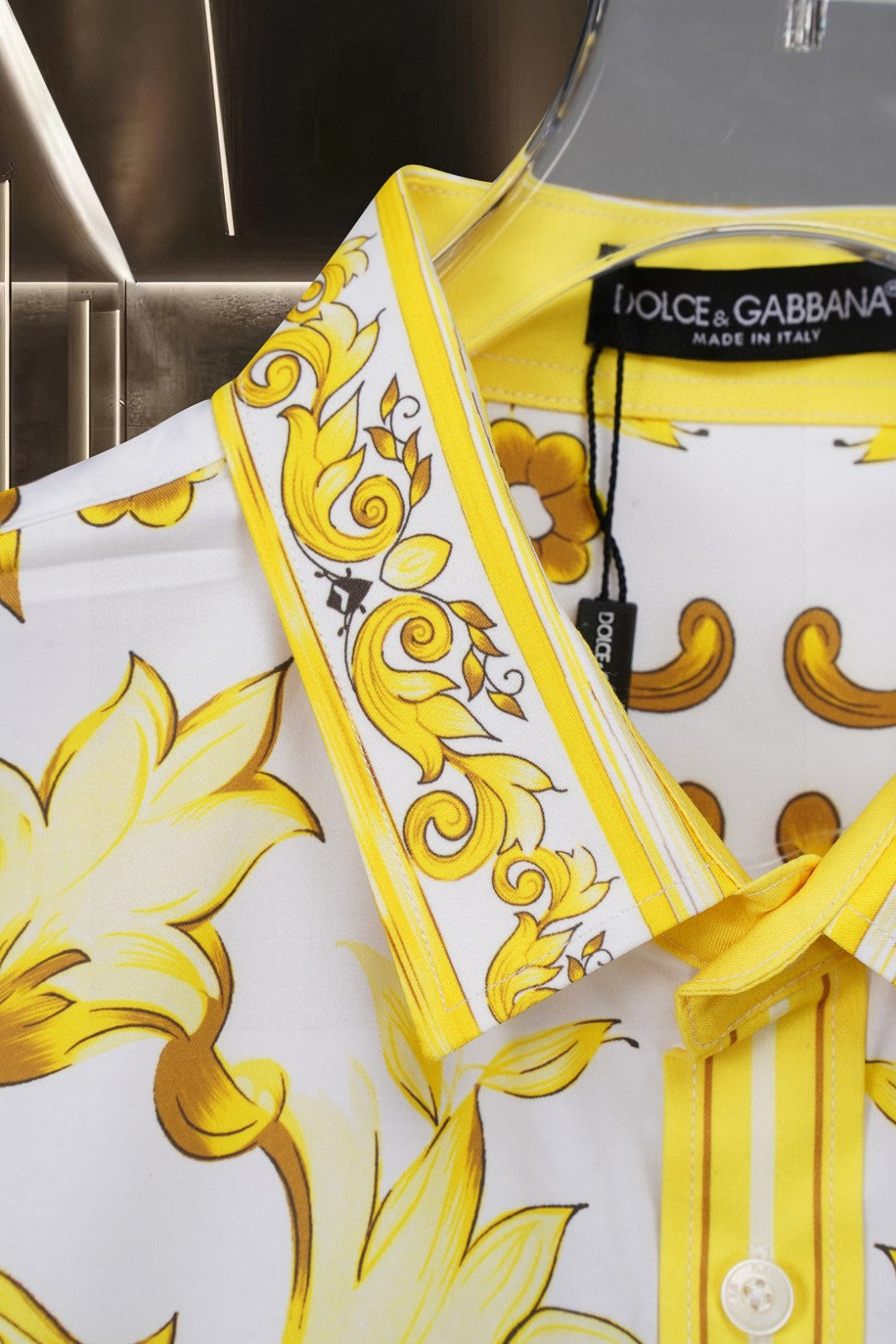 Dolce & Gabbana Long-Sleeve Shirt with Majolica-Inspired Digital Print