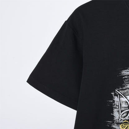 Dolce & Gabbana DG Graffiti Brushstroke Butterfly Crown T-Shirt | Black