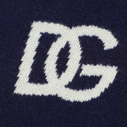Dolce & Gabbana All-Over DG Logo Jacquard Sweater | Navy Blue