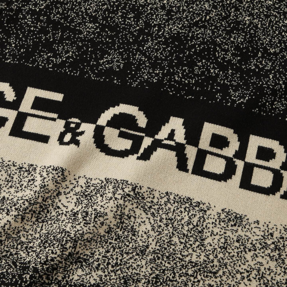Dolce & Gabbana Logo Jacquard Knit Sweater | Black & White