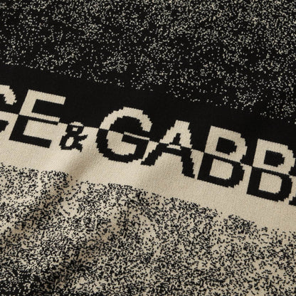 Dolce & Gabbana Logo Jacquard Knit Sweater | Black & White