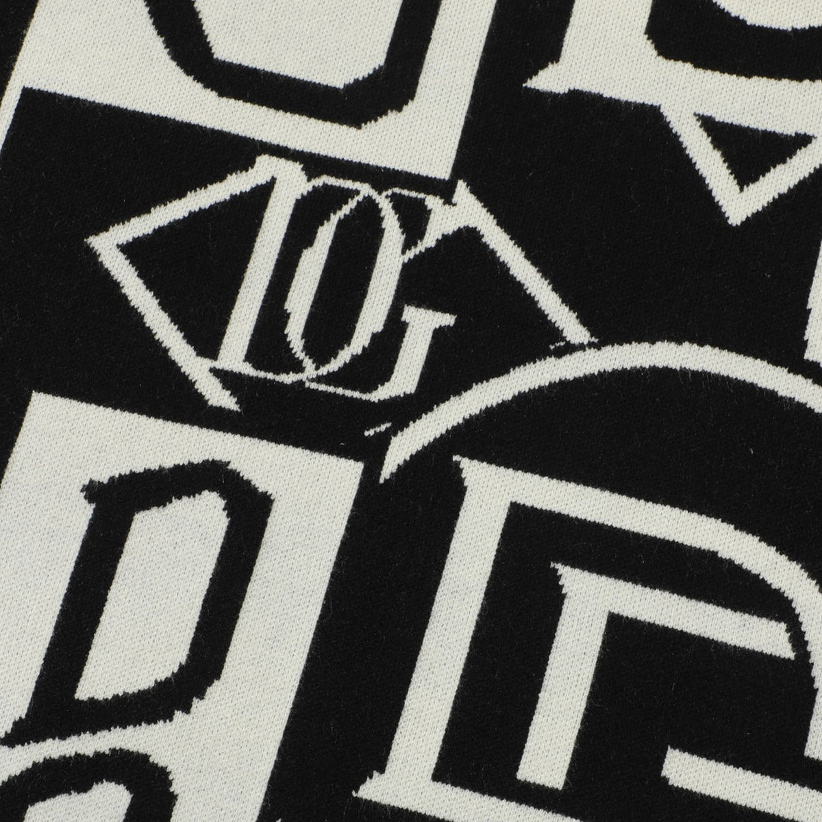 Dolce & Gabbana Mixed DG Letter Collage Jacquard Sweater | Ivory & Black