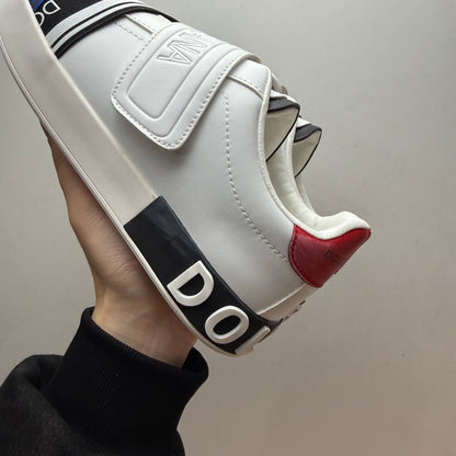 Dolce & Gabbana Portofino Light Velcro Low-Top Sneakers – White, Blue & Pink