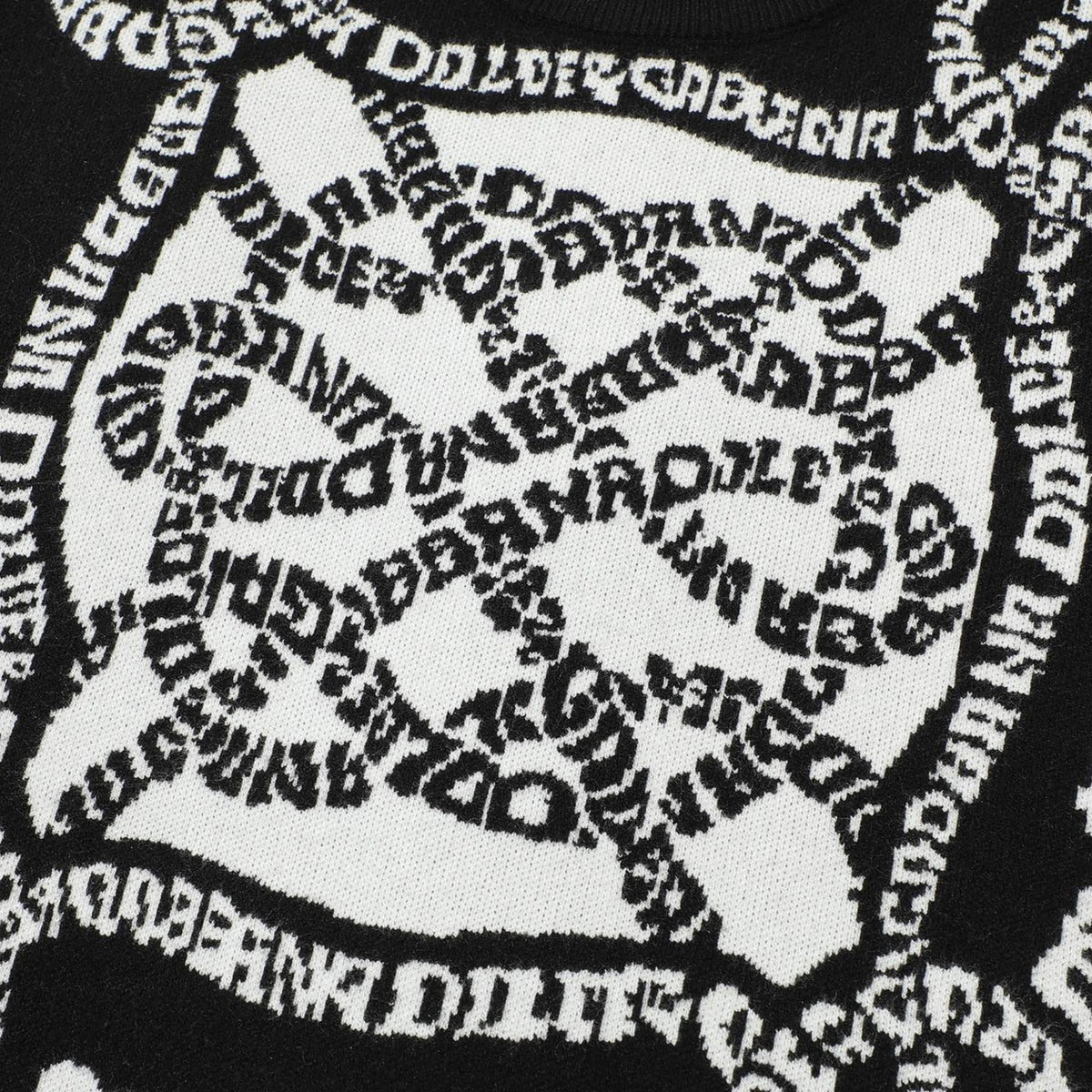 Dolce & Gabbana All-Over Logo Chain Jacquard Sweater | Black & White