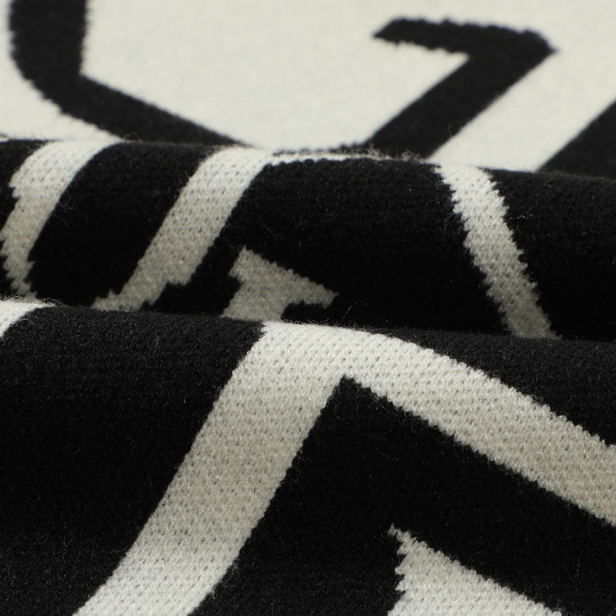 Dolce & Gabbana Mixed DG Letter Collage Jacquard Sweater | Ivory & Black