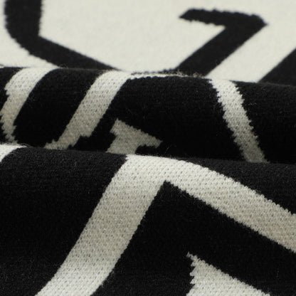 Dolce & Gabbana Mixed DG Letter Collage Jacquard Sweater | Ivory & Black