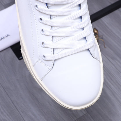 Dolce & Gabbana Portofino Low-Top Sneakers – White & Royal Blue