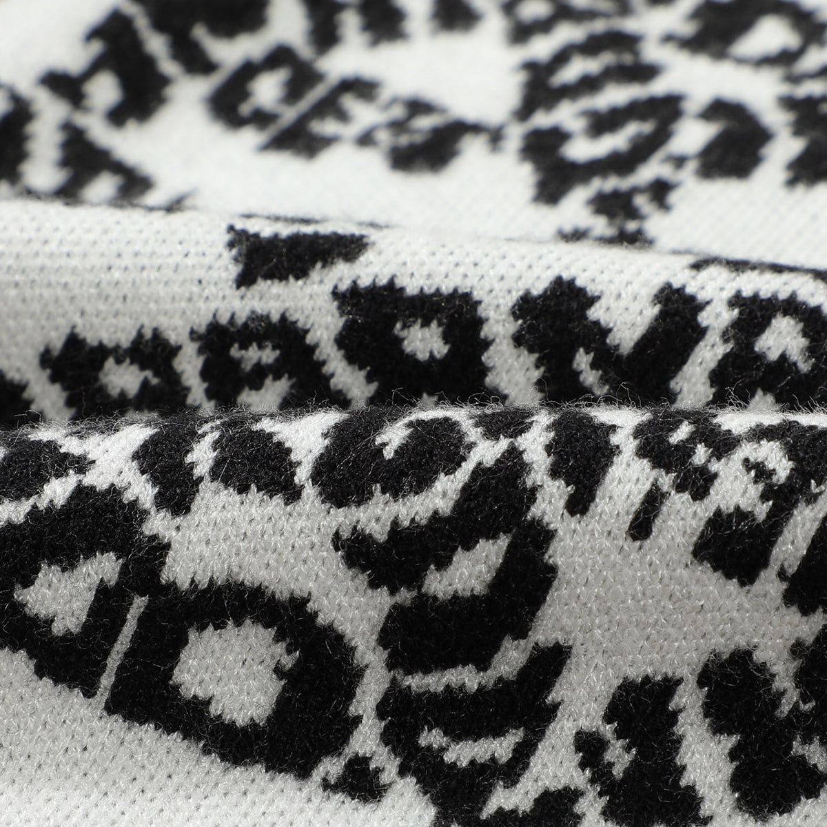 Dolce & Gabbana All-Over Logo Chain Jacquard Sweater | Black & White