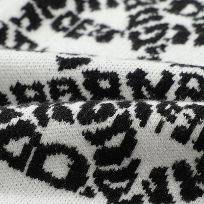 Dolce & Gabbana All-Over Logo Chain Jacquard Sweater | Black & White