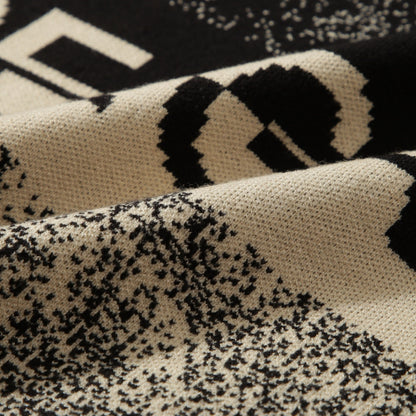Dolce & Gabbana Logo Jacquard Knit Sweater | Black & White
