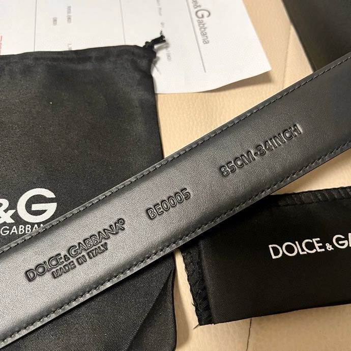 Dolce & Gabbana DG Logo Belt | Black Monogram & Gold Buckle