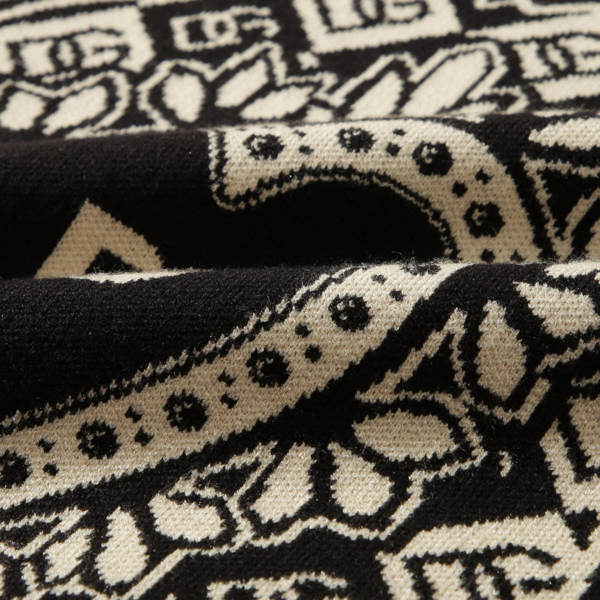 Dolce & Gabbana DG Sacred Heart Baroque Jacquard Sweater | Black & Ivory