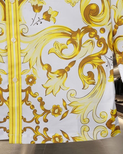 Dolce & Gabbana Long-Sleeve Shirt with Majolica-Inspired Digital Print