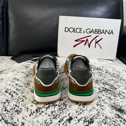 Dolce & Gabbana DG Monogram Low-Top Sneakers – Brown & Green