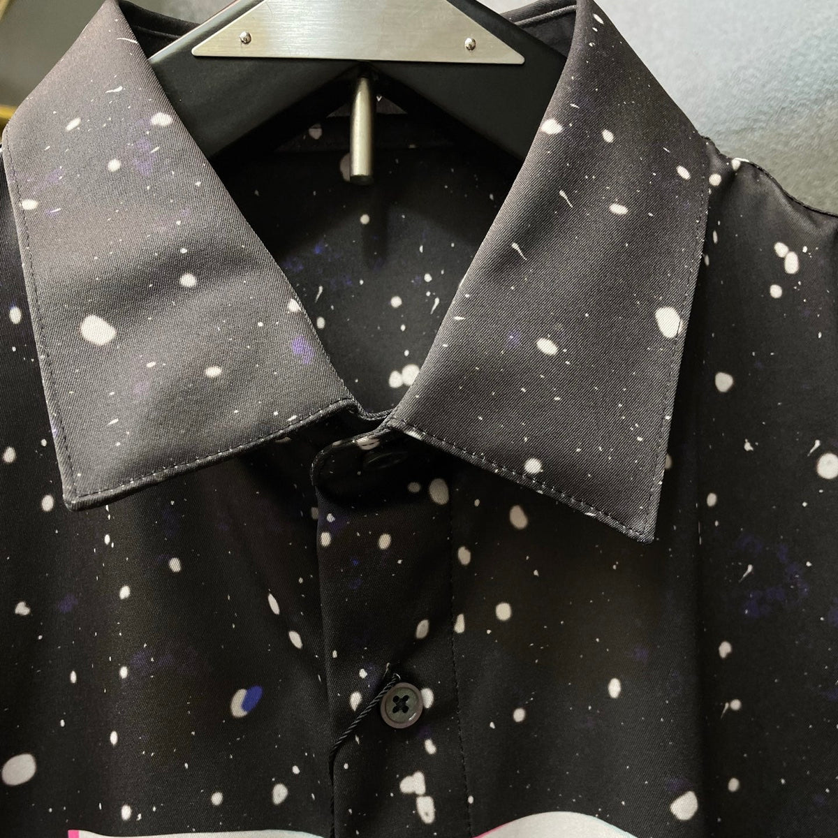 Dolce & Gabbana Galaxy DG Print Long-Sleeve Shirt | Black
