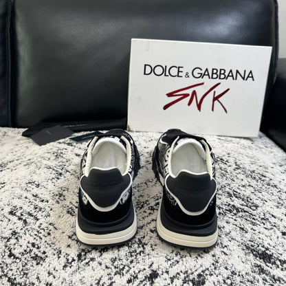 Dolce & Gabbana DG Monogram Low-Top Sneakers – Black & White