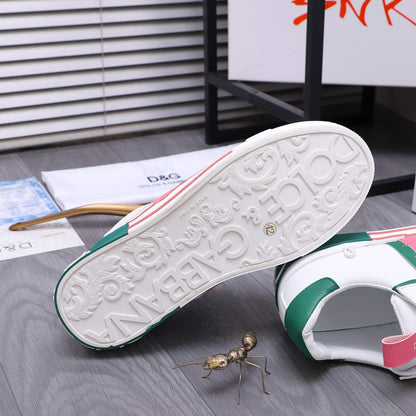 Dolce & Gabbana Custom 2.Zero Low-Top Sneakers – White, Green & Pink