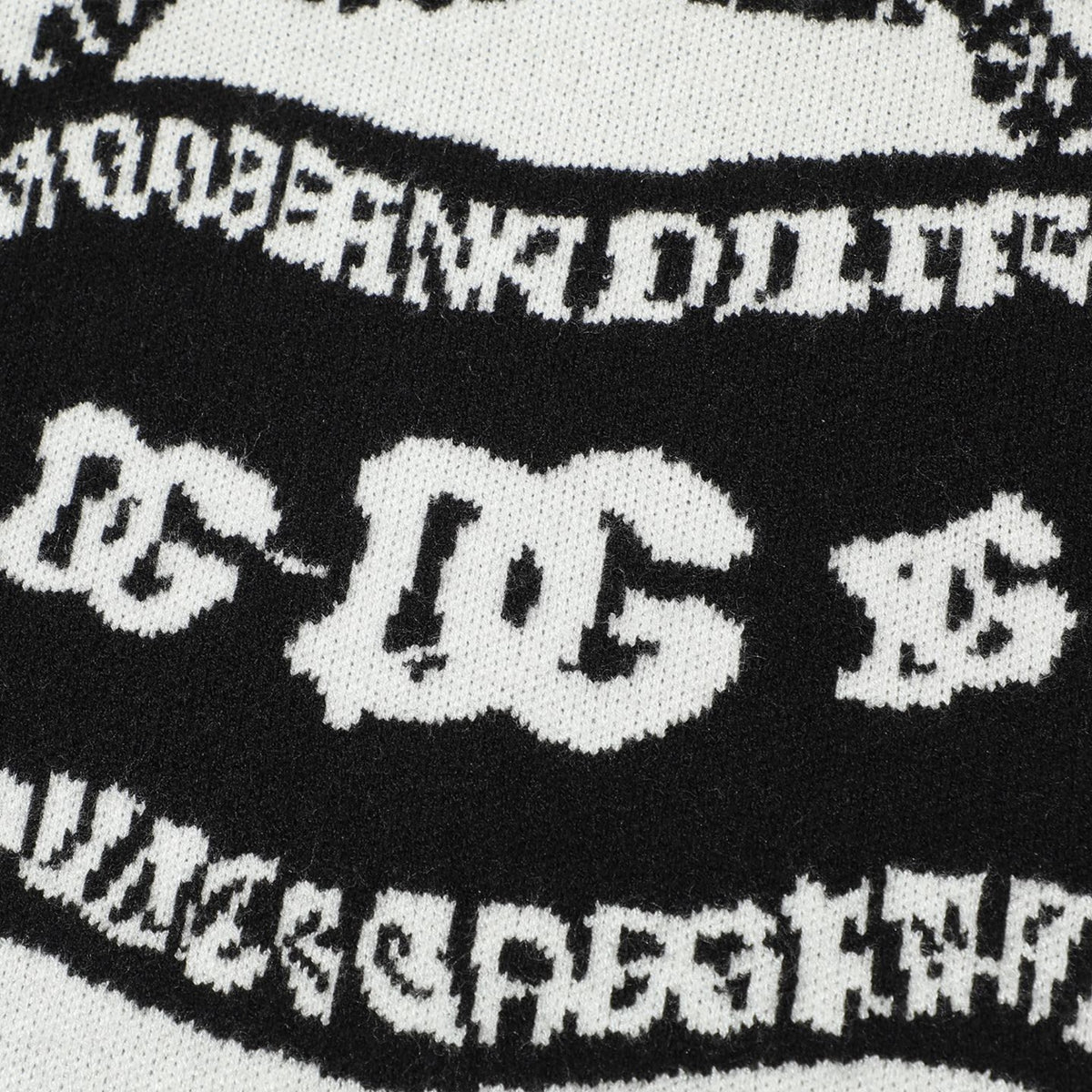 Dolce & Gabbana All-Over Logo Chain Jacquard Sweater | Black & White
