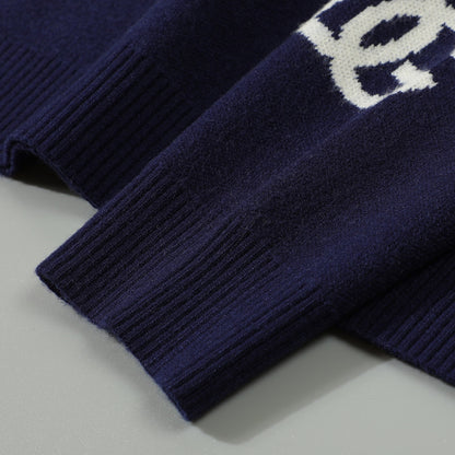 Dolce & Gabbana All-Over DG Logo Jacquard Sweater | Navy Blue