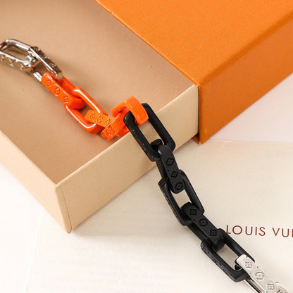 Louis Vuitton Orange & Black Monogram Link Bracelet