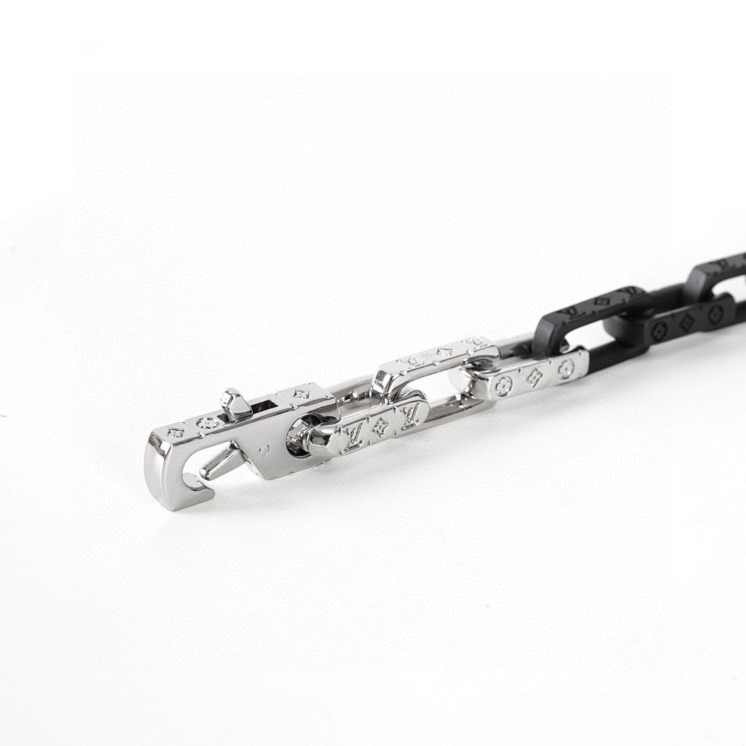 Louis Vuitton Orange & Black Monogram Link Bracelet