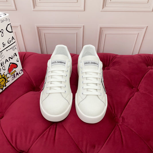 Dolce & Gabbana Portofino SNK Classic Logo Sneakers | All White