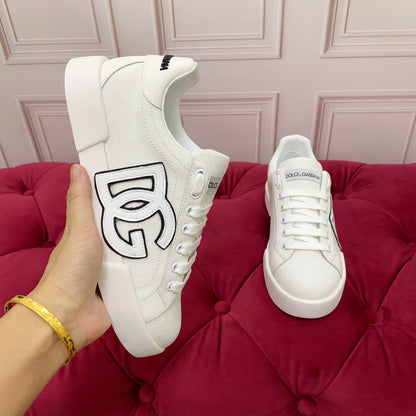 Dolce & Gabbana Portofino SNK Classic Logo Sneakers | All White