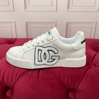 Dolce & Gabbana Portofino SNK Classic Logo Sneakers | All White