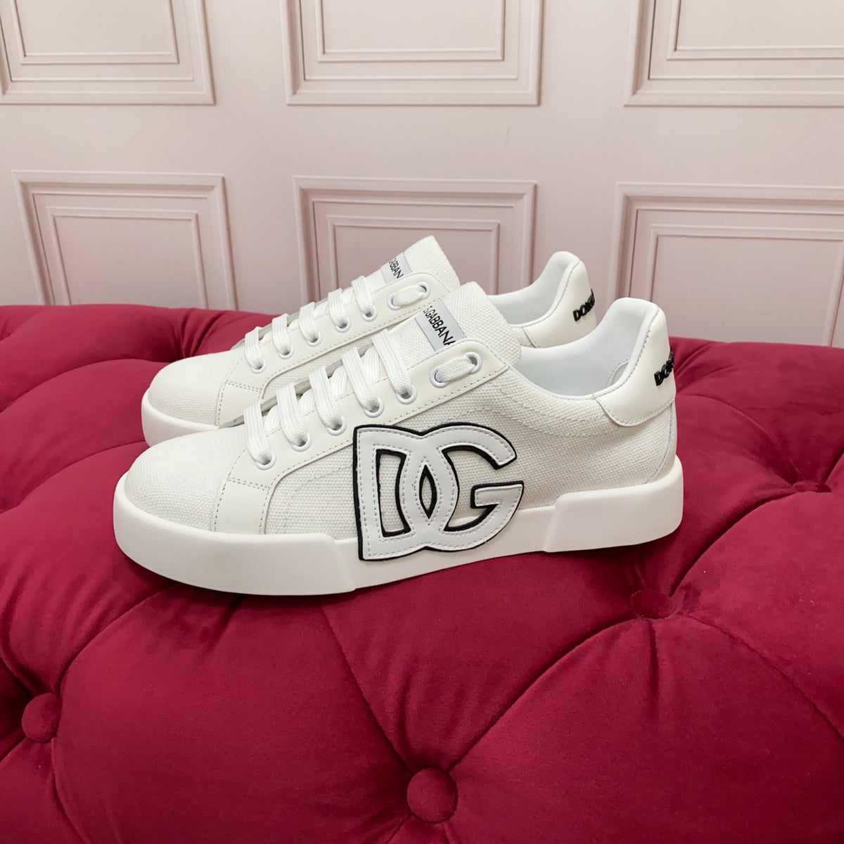 Dolce & Gabbana Portofino SNK Classic Logo Sneakers | All White